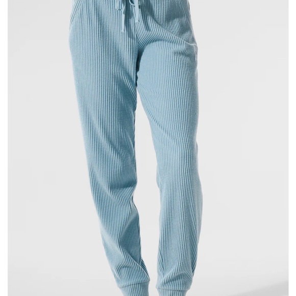 ALO Yoga Sky Blue Ribbed Joggers - Picture 4 of 4